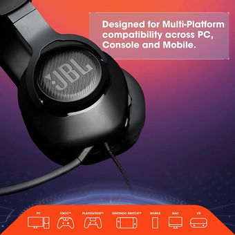 JBL Quantum 100  Auriculares integrales para gaming con cable y micrófono  abatible