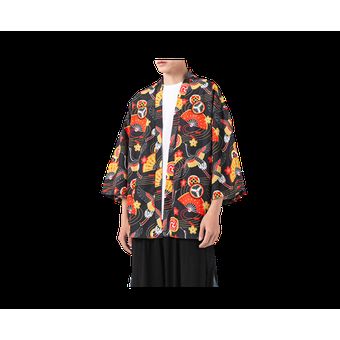 Primavera Verano chaqueta Kimono para hombre 