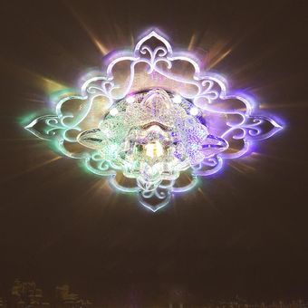 Lámpara colgante de luz techo cristal LED Luz de color 5W 