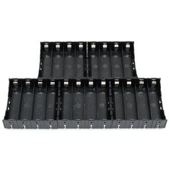 5Pcs Negro 4 x 3.7 V 18650 Punta puntiaguda Caja de soporte de batería de iones de litio de 4 ranuras DIY 