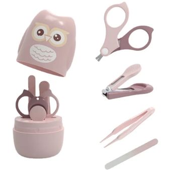 Kit de uñas para bebé, juego de cuidado de uñas 4 en 1 con bonito estuche,  cortaúñas para bebés, tijeras, lima de uñas y pinzas, kit de manicura para