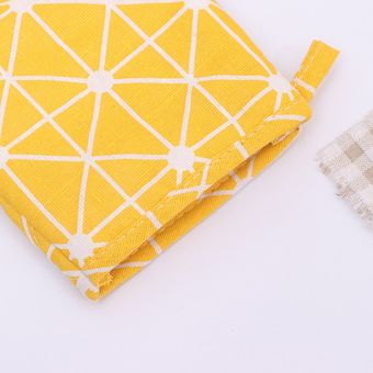 1 pieza lindo antideslizante amarillo gris de moda de algodón nórdicos cocina guantes para microondas para hornear barbacoa delantal guantes de horno 