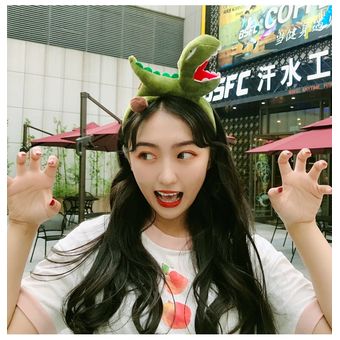 Coreano accesorios tiburón diadema de dinosaurio conejo zanahoria divertido lavado de cara para el pelo Pelo set de decoración para bisel para el cabello accesorios para el cabello C33 