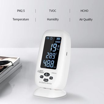 SMART SENSOR Monitor digital de calidad del aire 5 en 1 con temperatura aire PM2.5 humedad 