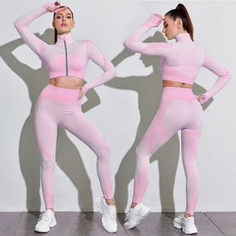 Conjunto de Yoga sin costuras para mujer ropa deportiva para gimnasio traje 