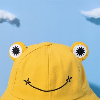 Sombrero de pesca de pesca de verano de verano sombrero de cabeza de cabeza plegable rana sombrero 