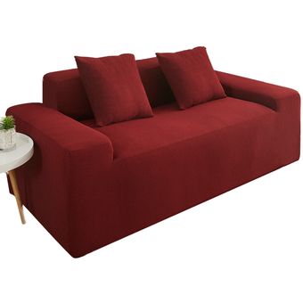 Funda elástica para sofá de comedor,protector de asiento elástico resistente al agua,cubresofá de alta elasticidad disponible en colores sólidos,con todo incluido,1-4 plazas #Wine red 