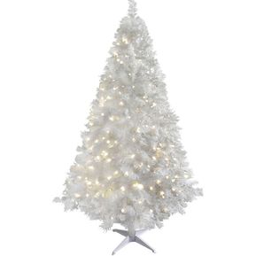 Arbol Navidad Blanco 200 Cm Luces Led 600 Ramas Frondoso