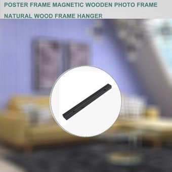 Cartel del marco de marco de fotos de madera Marco magnético de madera natural Percha 21cm-negro 