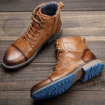 De cuero de los hombres botas Tamaño 7-13 marca cómodo 2021 casuales de los hombres de moda tobillo botas para hombres # AL604 