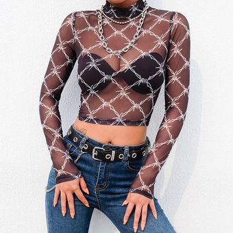 camiseta de malla mujer