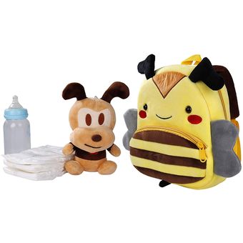 Mochila para Niños de Dibujos Animados Animales 3D Suave Mochila de Felpa  para Infantil Niño Niña de 2 a 4 años, Mariposa-Abeja