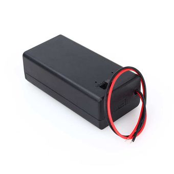 Soporte de batería de plástico Caja de CC de 9 V voltios PP3 con cable 