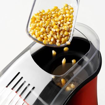 Nostalgia Máquina de palomitas de maíz de aire caliente de mesa con tapa  medidora, 12 tazas, blanco/rojo