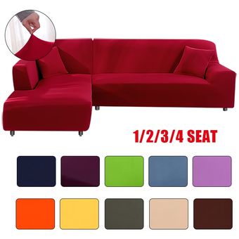 #dark green De Color sólido para sofá cubre moderna sala elástico esquina cubierta de sofá fundas silla Protector 1234 plazas 