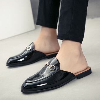 Ltalian Hombres Formales Medias Zapatos Ocio Cómodas Sandalias Negro 
