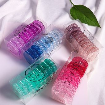 gomas de color caramelo banda de goma para chicas accesorios para el cabello Recién llegado anillo de teléfono para mujeres bandas para el cabello con caja 