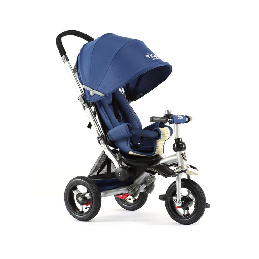 Triciclo para Bebe de lujo Llantas de Aire tipo carriola de 6-5 años Azul
