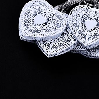 1.2m 10leds Forma de corazón hueco Fairy String Luces decorativas Funciona la batería 