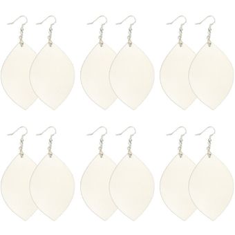 6 Pendientes De Sublimación De Madera Doble Pendientes De De 