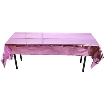 Mantel de mesa impermeable de lámina brillante para fiesta cubierta para mesa de tela Rectangular de oro rosa para cumpleaños mantel de mesa para cumpleaños y boda 