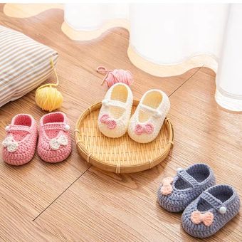 zapatos de lana de ganchillo hechos a mano tejido de ganchillo para bebé sandalias calzado para jardín zapatos para recién nacidos regalos para bebé 