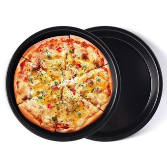 Ronda de espesor de acero al carbono antiadherente pizza de plato principal Bandeja de horno molde de la hornada 