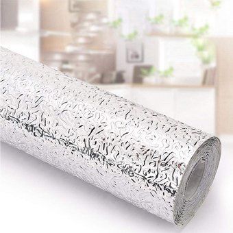 Papel Aluminio Para Cocina Con Pegatina Impermeable 40cm x 2Metros