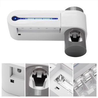 UV Light Sterilization Toothbrush Holder Sterilizer Automatic Toothpaste Dispenser 