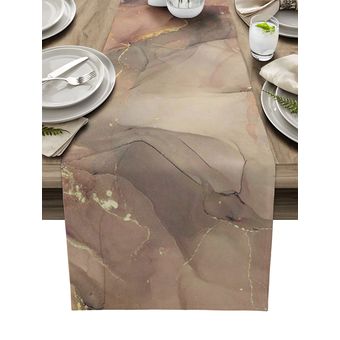 Decoración de mesa de boda Camino de mesa con textura de mármol Ma 