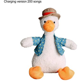Repita la escultura pato aprender a hablar y cantar de juguete de felpa linda decoración 
