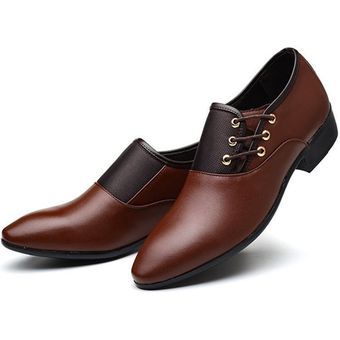 Zapatos italianos de cuero para hombre-brown 