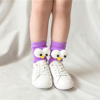 Baby Girl Boy Cute Big Eyes Calcetines Diseño de dibujos animados Calcetines largos de algodón 