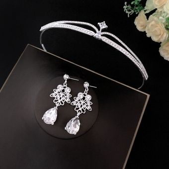Kmvexo New Rhinestone Brilliance Jewelry Suite Crown Collar 