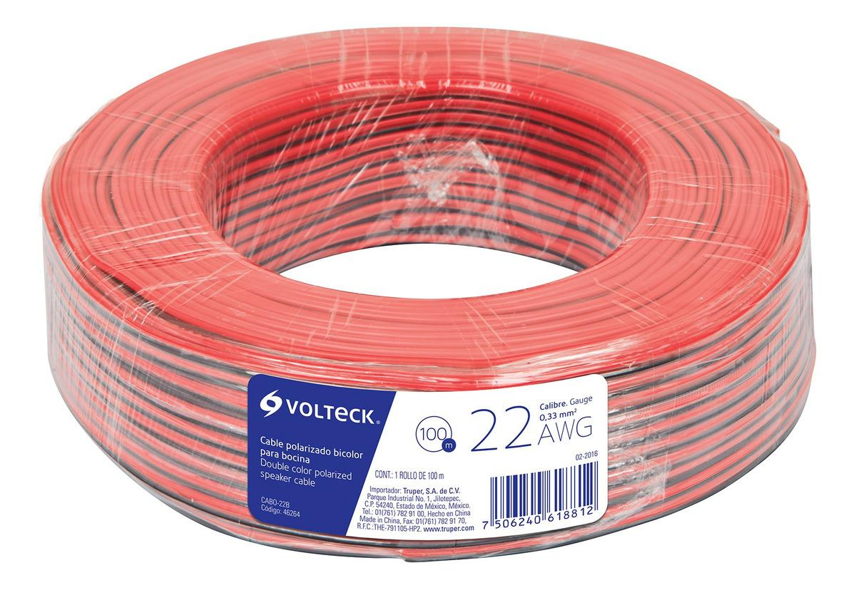 Cable Para Bocina 22 Awg Bicolor 100 M Volteck