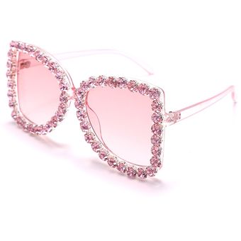 Gafas de gafas de sol de diamante de gran tamaño gafas demujer 