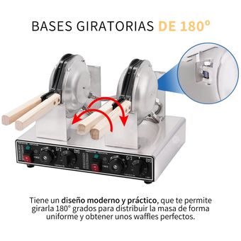 Waflera Electrica Antiadherente Teflon Metalica Wafle Cocina