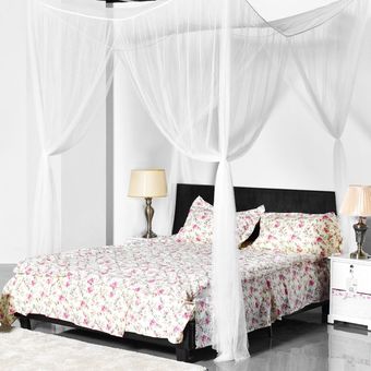 Super Size Cuatro Esquina Plaza Mosquitera cama con dosel Conjunto decoración del dormitorio 