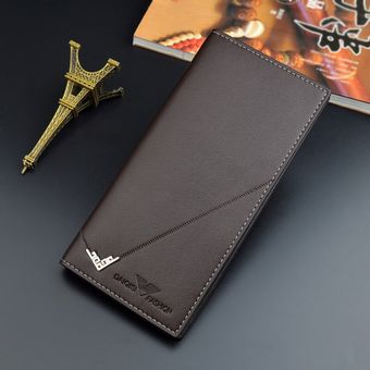 #Short-Black Billeteras de cuero PU para hombre monederos casuales de diseño largo para hombre billetera plegable para hombre tarjeteros monedero fino de alta calidad. HON 