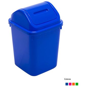 PAPELERA CON TAPA VAIVEN 39 LTS AZUL