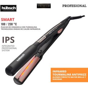 Plancha de cabello PREMIUM Profesional HUBSCH SMART 100/230 °C c/Negro