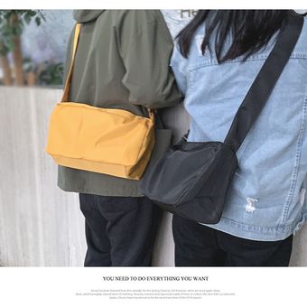 libro de mensajero bolso de hombro para chica estudiante bolso de Nylon impermeable Bandolera de lona coreana para mujer #Black 