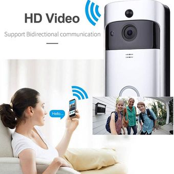 V5 Timbre inalámbrico WiFi Timbre de video inteligente HD Cá 