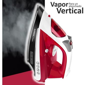 Plancha de vapor, plancha portátil de 1200 W, vaporizador autolimpiante  para ropa con suela antiadherente, color rojo