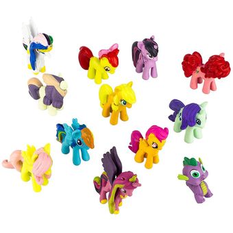 12 Unids  set My Little Pony Figura de Acción Modelo de PVC Artesanía 