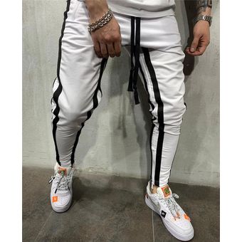 Pantalones Deportivos De Algodon Para Hombre Pantalones Deportivos Elasticos Informales Para Hombre Pantalones Estrechos Deporte Para Hombre Pantalones Jogger Wot White Linio Peru Ge5fa0w7fwplpe