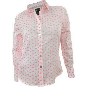 Camisa blanca con online corazones rojos