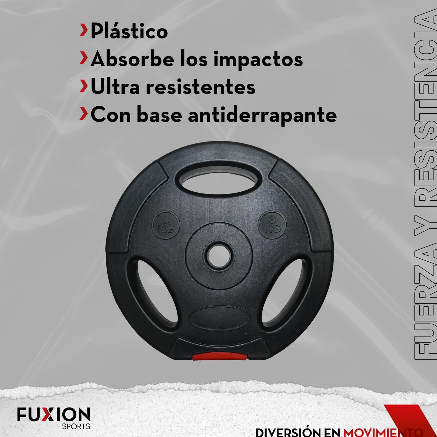 Set De 6 Discos 3 Kg De Plástico Fuxion Sports(L)