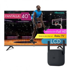 Combo Pantalla Hisense 40 H4030F1 Smart TV Roku LED + Repetidor
