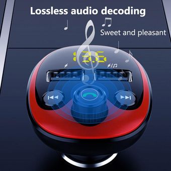 Kit De Coche Inalámbrico Bluetooth Reproductor De Música MP3 rojo 